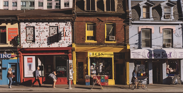 businesses along a street